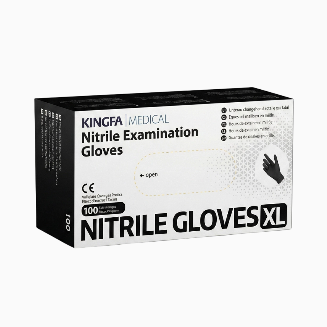 Guante de Nitrilo 3.5grs Kingfa Negro Guantes de Nitrilo 3.5grs Kingfa - Imagen 1
